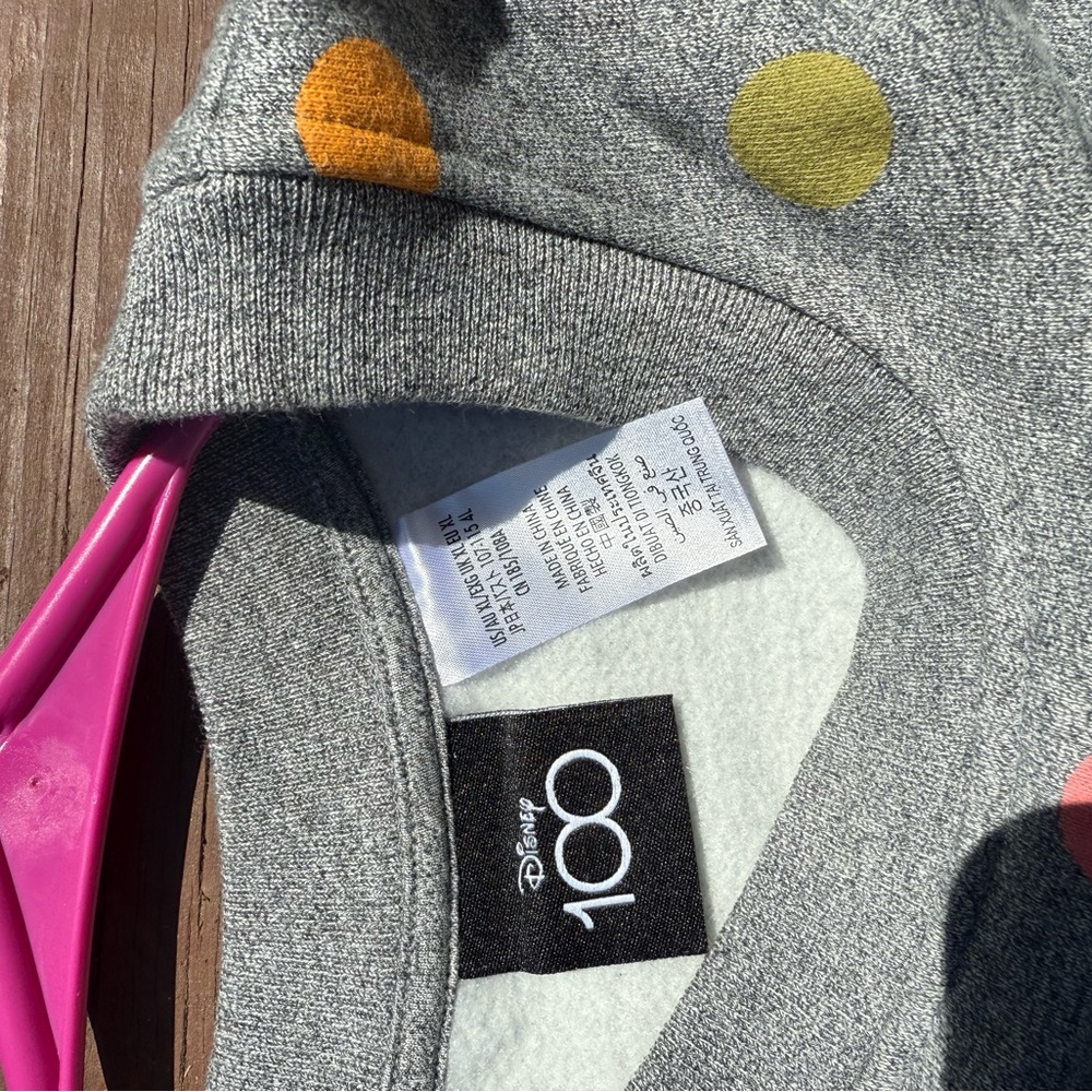 Disney Gray Sweatshirt with Colorful Dots
